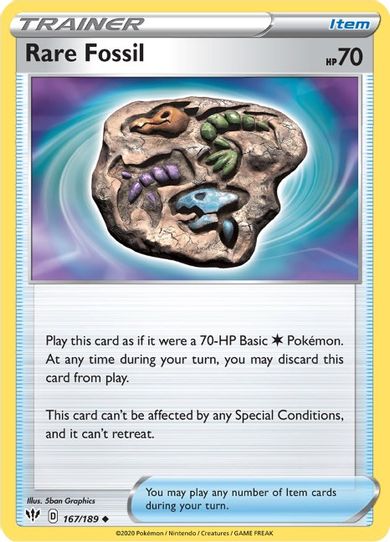 Rare Fossil (167/189) [Sword & Shield: Darkness Ablaze] – Pokemon Plug