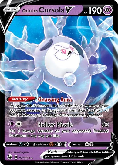 psychic pokemon v cards Galarian Rapidash V | Chilling Reign