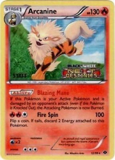 pokemon staff cards Arcanine