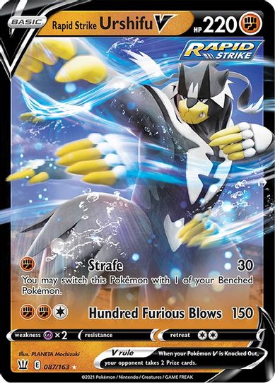 pokemon sword and shield battle styles rare cards - Primeape - 067/163 - Shield Battle Styles #170 Fa/Rs Urshifu Vmax Battle Styles Rapid Strike Urshifu V (087/163)