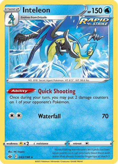 Pokemon Chilling Reign Inteleon #43 Pokemon Chilling Reign Inteleon #43