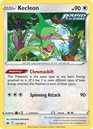 pokemon card value chilling reign Kecleon (122/198) [Sword & Shield: Chilling Reign] – Pokemon Plug