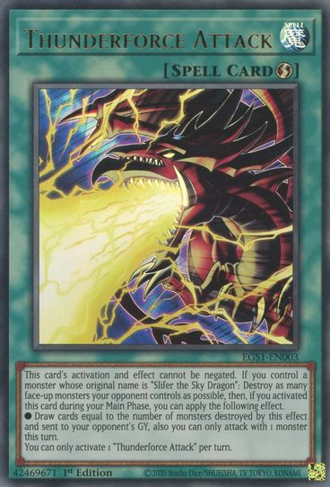 Thunderforce Attack (EGS1-EN003) [Egyptian God Deck: Slifer the Sky Dr Pokemon Plug Thunderforce Attack (EGS1-EN003) [Egyptian God Deck: Slifer the Sky Dr Pokemon Plug
