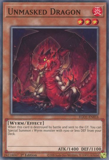 Unmasked Dragon (EGO1-EN016) [Egyptian God Deck: Obelisk the Tormentor Pokemon Plug Unmasked Dragon (EGO1-EN016) [Egyptian God Deck: Obelisk the Tormentor Pokemon Plug