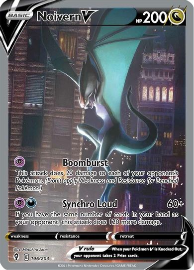 v card pokemon value Noivern V (Alternate Full Art) (196/203) [Sword & Shield: Evolving Ski – Pokemon Plug