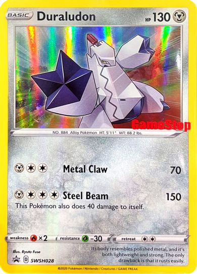 pokemon duraludon card Amazon.com: Duraludon Vmax - TG30/TG30- Silver Tempest - Trainer Gallery  Pokemon Black & Gold main image 1