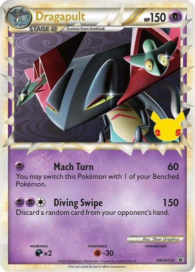 pokemon dragapult card Dragapult V (Full Art) 183/192 - Holofoil SWSH02 Rebel Clash