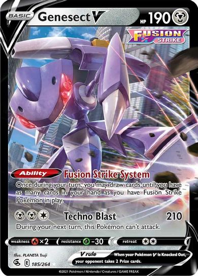 Pokemon Fusion Strike Genesect V #185 Pokemon Fusion Strike Genesect V #185