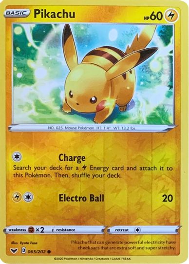 pikachu holographic card 2020 Pikachu (Reverse Cosmos Holo) (065/202) [Miscellaneous Cards & Product – Pokemon Plug