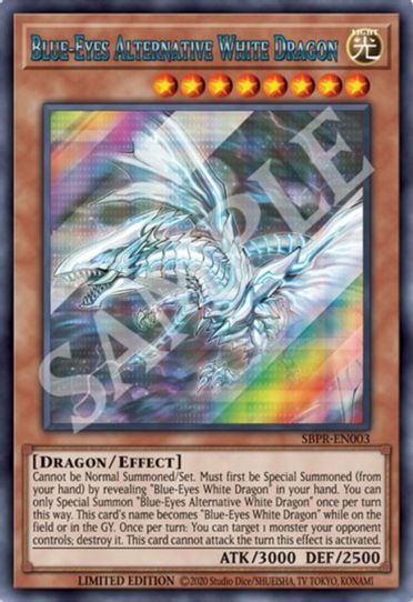 blue eyes white dragon pokemon card Blue-Eyes LOCR-SC001 PSER Over Frame Yugioh S-Chinese OCG Full Art Eyes Alternative White Dragon once per turn this way Blue-Eyes Alternative White Dragon (SBPR-EN003)