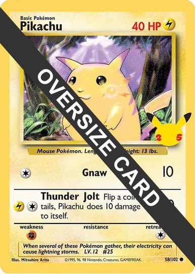 Pikachu 58/102 (25th Anniversary) (58/102) [First Partner Pack Jumbo C Pokemon Plug Pikachu 58/102 (25th Anniversary) (58/102) [First Partner Pack Jumbo C Pokemon Plug