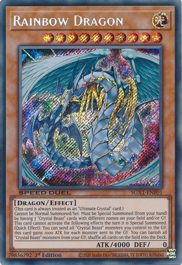 Rainbow Dragon (Secret Rare) (SGX1-ENF01) [Speed Duel GX: Duel Academy Pokemon Plug Rainbow Dragon (Secret Rare) (SGX1-ENF01) [Speed Duel GX: Duel Academy Pokemon Plug