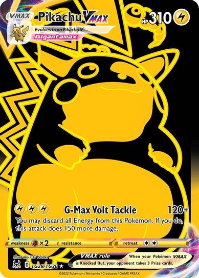 Pikachu VMAX (Secret) (TG29/TG30) [Sword & Shield: Lost Origin Trainer Pokemon Plug Pikachu VMAX (Secret) (TG29/TG30) [Sword & Shield: Lost Origin Trainer Pokemon Plug