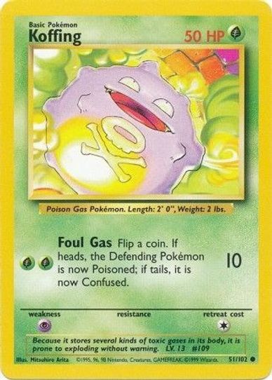 koffing pokemon card POKMON GAME S6K 044/070 C Weakness / Resistance / Retreat Cost Vintage Common - Koffing Team