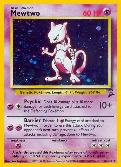 mewtwo pokemon card 10/130 Base Set 2 Holo CGC 9 Reflective Barrier During your opponents next turn Pokmon TCG: Which Mewtwo Cards