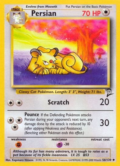 persian card pokemon - 053/165 - Pokemon 151 - Reverse Foil Stage 1 Pokemon TCG Team Rocket Tin