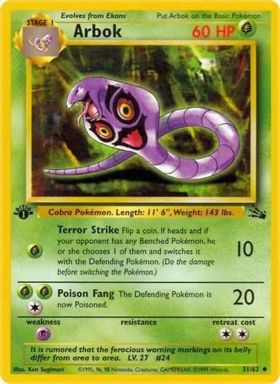 1995 arbok pokemon card Arbok - XY Base Set - Pokemon