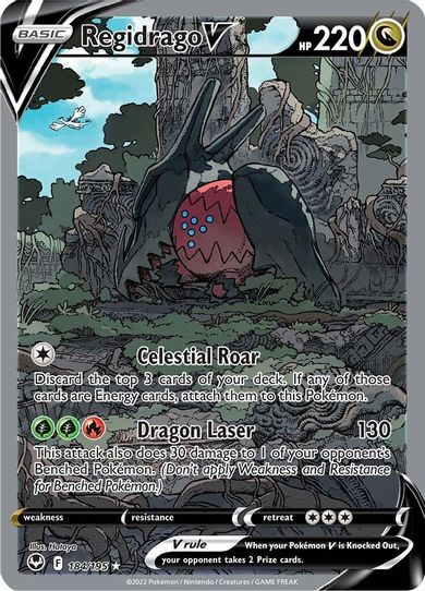 rare alternate art pokemon card Regidrago V (Alternate Full Art) (184/195) [Sword & Shield Silver Temp – Pokemon Plug