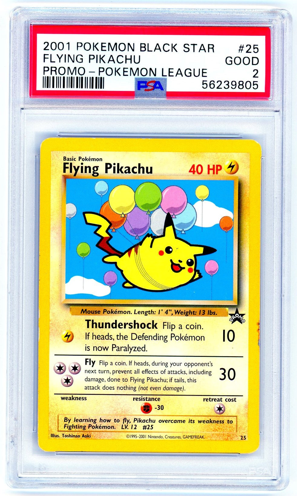 PSA (GOOD 2) Flying Pikachu #25 - Pokemon Promo Black Star (56239805) Pokemon Plug PSA (GOOD 2) Flying Pikachu #25 - Pokemon Promo Black Star (56239805) Pokemon Plug