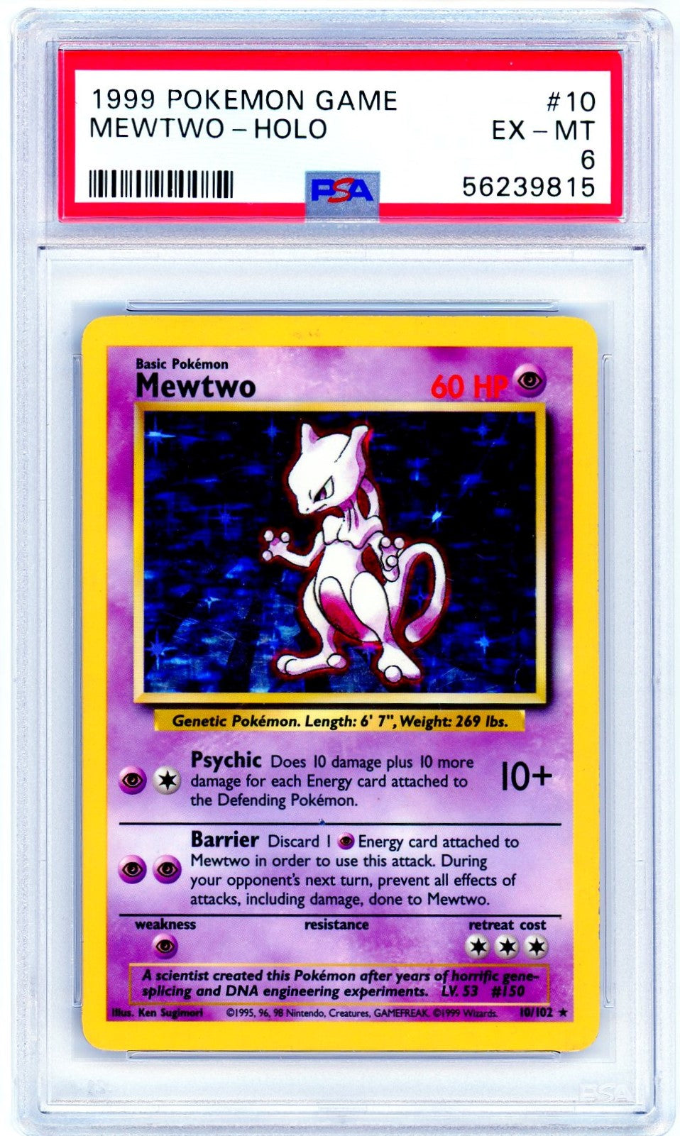 PSA (EX-MT 6) Mewtwo-Holo #10 - Pokemon Game (56239815) Pokemon Plug PSA (EX-MT 6) Mewtwo-Holo #10 - Pokemon Game (56239815) Pokemon Plug