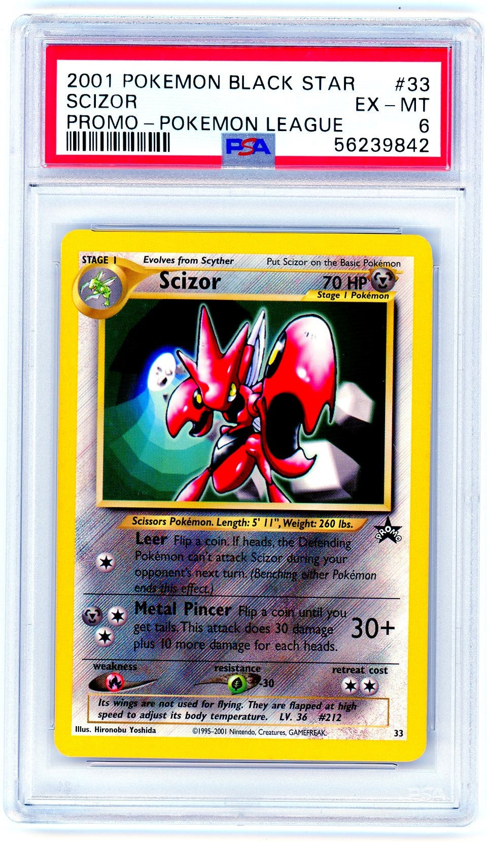 PSA (EX-MT 6) Scizor #33 - Pokemon Promo Black Star (56239842) Pokemon Plug PSA (EX-MT 6) Scizor #33 - Pokemon Promo Black Star (56239842) Pokemon Plug