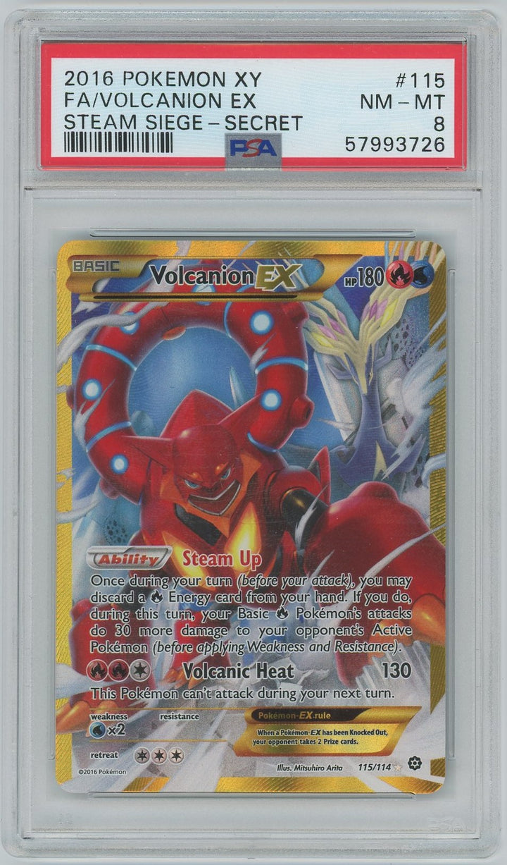 PSA (NM-MT 8) Fa/volcanion Ex #115 - Pokemon Xy Steam Siege (#57993726)