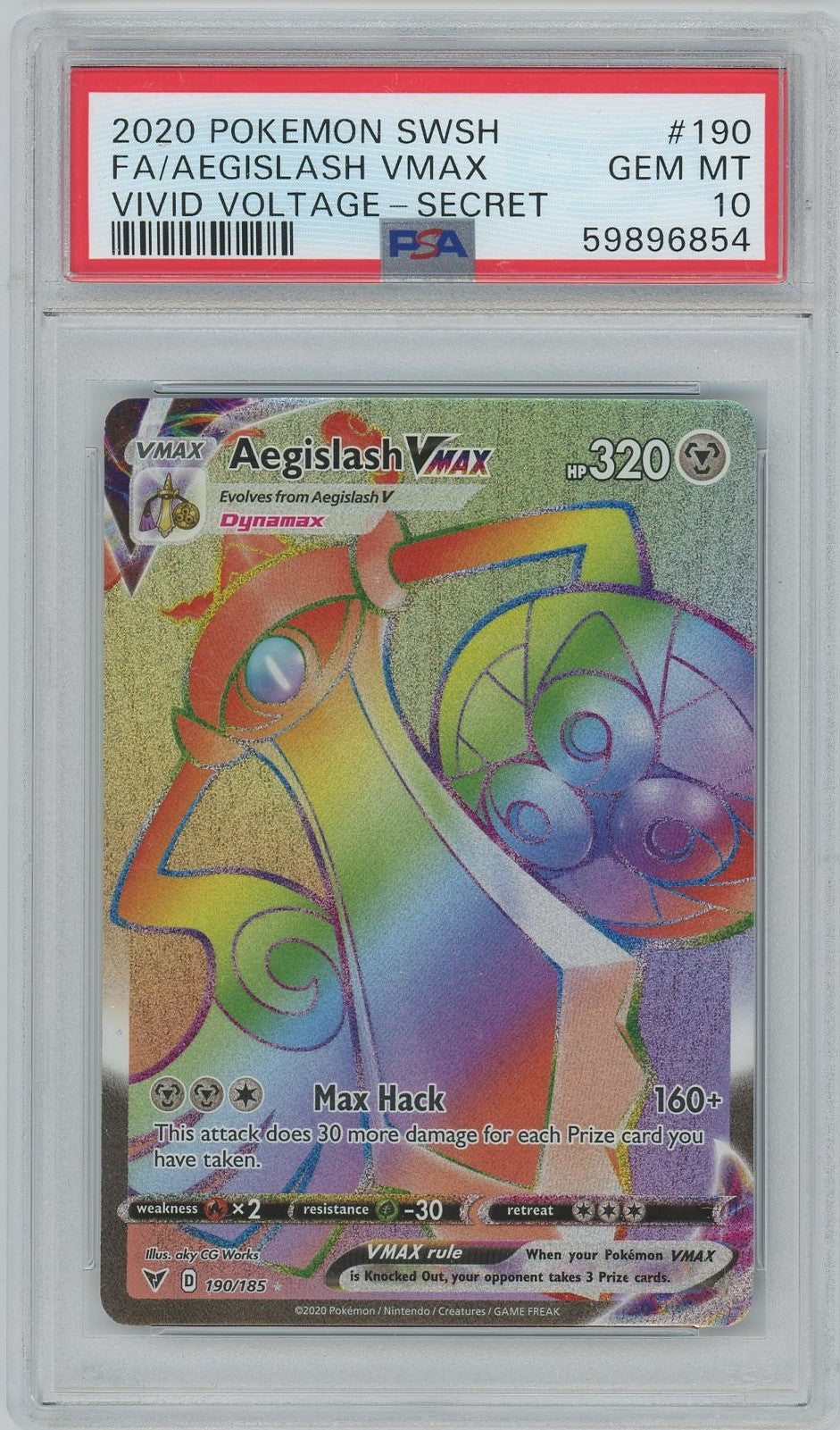 aegislash vmax pokemon card PSA (Gem MT 10) Fa/aegislash Vmax #190