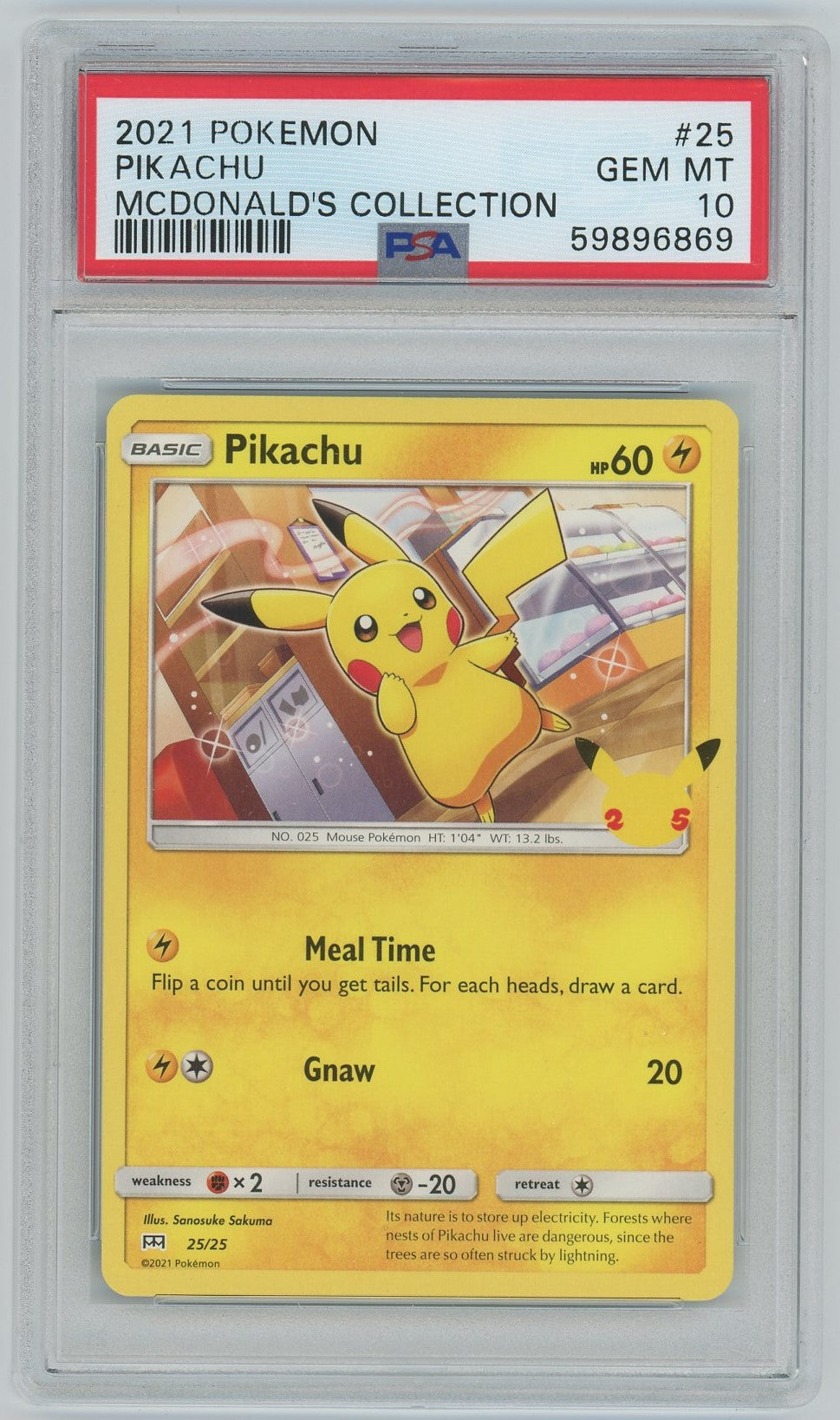 PSA (Gem MT 10) Pikachu #25 - Pokemon Mcdonald'S Collection (#59896869 Pokemon Plug PSA (Gem MT 10) Pikachu #25 - Pokemon Mcdonald'S Collection (#59896869 Pokemon Plug