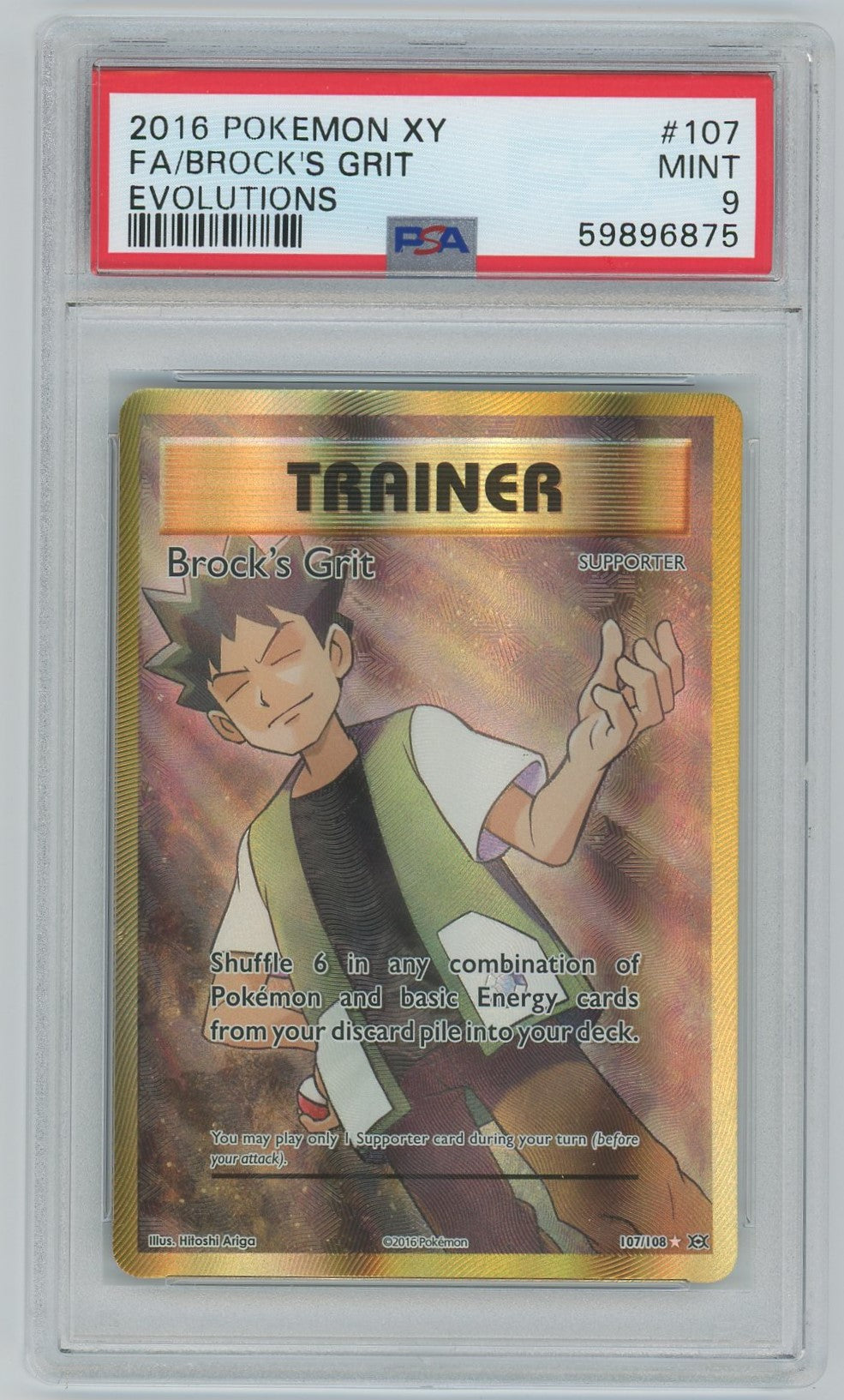 PSA (MINT 9) Fa/brock's Grit #107 - Pokemon Xy Evolutions (#59896875) Pokemon Plug PSA (MINT 9) Fa/brock's Grit #107 - Pokemon Xy Evolutions (#59896875) Pokemon Plug