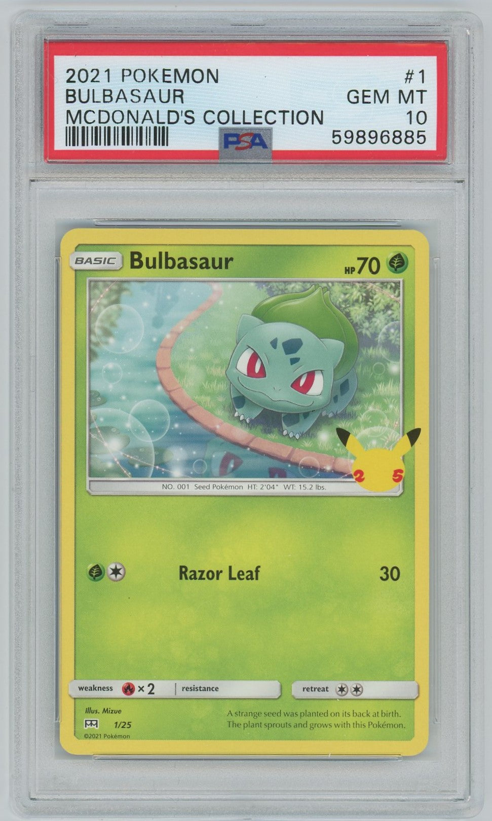 bulbasaur graded card PSA (Gem MT 10) Bulbasaur #1