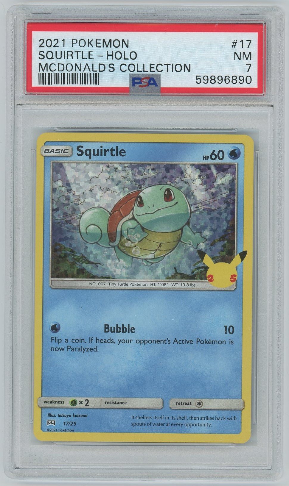 PSA (NM 7) Squirtle-holo #17 - Pokemon Mcdonald'S Collection (#5989689 Pokemon Plug PSA (NM 7) Squirtle-holo #17 - Pokemon Mcdonald'S Collection (#5989689 Pokemon Plug