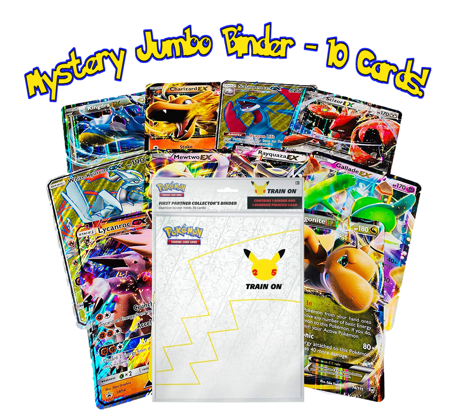 10 Random JUMBO Cards with JUMBO Binder Pokemon Plug 10 Random JUMBO Cards with JUMBO Binder Pokemon Plug