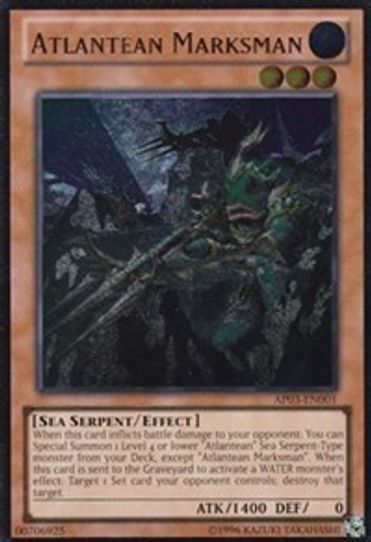 atlantean cards yugioh Yu-Gi-Oh! - Marksman (SDRE-EN003) - Structure Deck: Realm of the Sea Emperor - 1st Edition When this card is sent to the Graveyard to activate a WATER monsters effect RA03-EN006Q Atlantean Dragoons Quarter