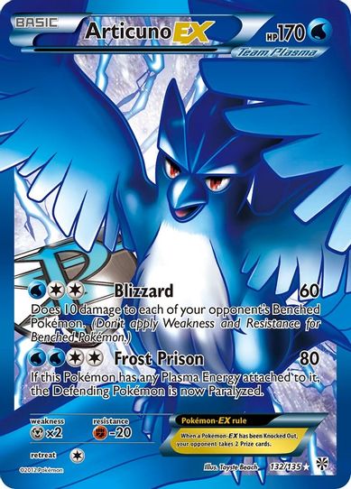 Articuno EX (Team Plasma) ( Full Art) (132/135) [Black & White: Plasma Pokemon Plug Articuno EX (Team Plasma) ( Full Art) (132/135) [Black & White: Plasma Pokemon Plug