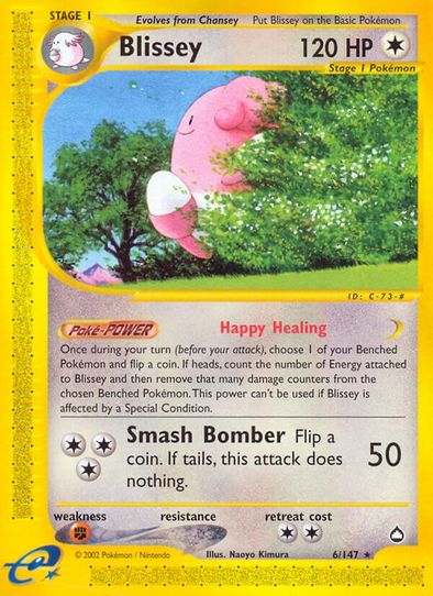 Pokemon Aquapolis Rare Holo Blissey H6 Pokemon Aquapolis Rare Holo Blissey H6