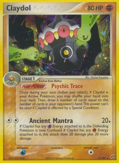 pokemon claydol card 2005 EX: Emerald #024/106 Base Price Guide Evolves from Baltoy Type Claydol in the Night Sky,