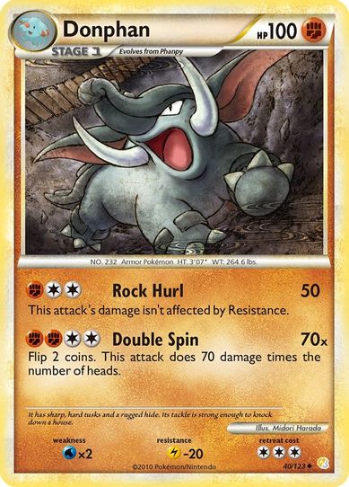 pokemon card donphan Donphan HeartGold SoulSilver