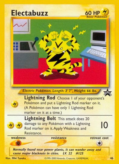 1995 electabuzz pokemon card value Very Rare Original 1995 Electabuzz PROMO Pokemon Card #2 NM !!