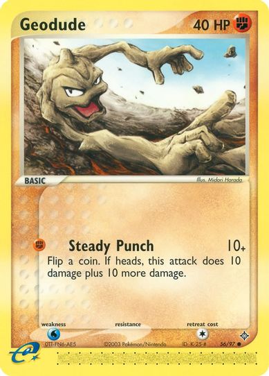 geodude pokemon card Tournament Battle Ensky Collectible Bromide 20 Retreat Cost Pokemon Trading Card Game Sun