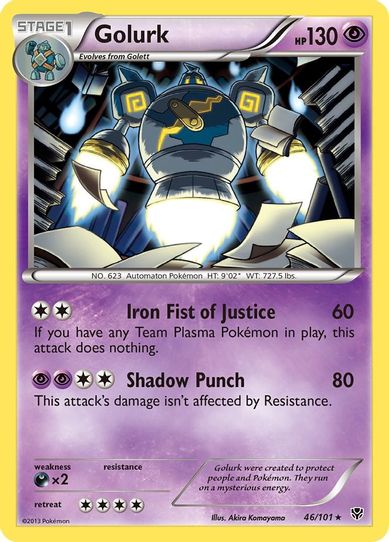 pokemon golurk card Golurk 046 - Holofoil Plasma Blast