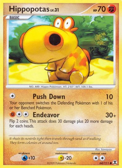 hippopotas pokemon card value 66/100 - Majestic Dawn Yuya Oka Hippopotas Pokmon TCG Cards for
