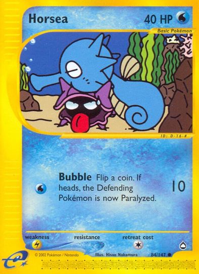 horsea pokemon card (10/64) - Pokmon Night Wanderer (sv6a) Water Fin Slap (20+) If an attack damaged Horsea during your opponents last turn Horsea Lv.8 Legends Awakened |