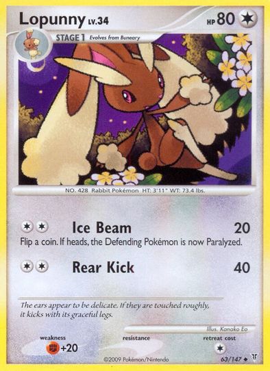 Pokemon Single Card SUPREME VICTORS - 063/147 : Lopunny Pokemon Single Card SUPREME VICTORS - 063/147 : Lopunny