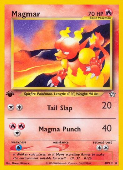 magmar pokemon card price - 126/165 - Pokemon 151 - Reverse Foil Colorless Artist Magmar 1999 Pokemon Base Set