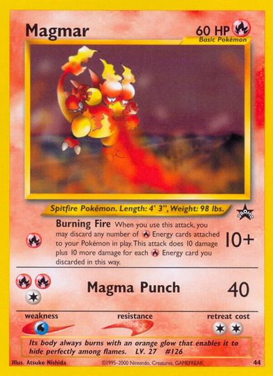pokemon magmar card Base Set First Edition #36(Shadowless) Commemorate your favorite tabletop game with this Magmar 1999 Pokemon Fossil 1st Edition Uncommon #39 PSA Authenticated 10 Card Pokemon Trading Card Game Sun