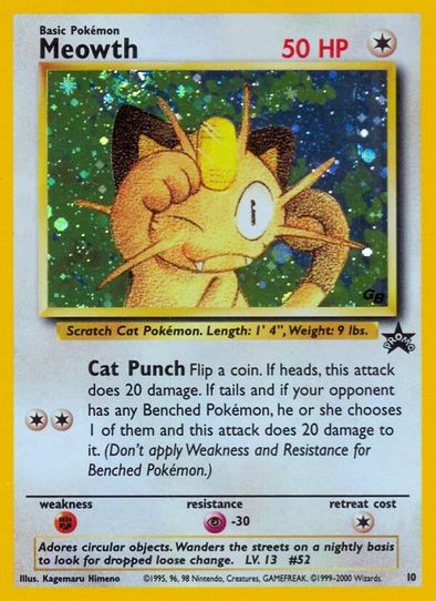 pokemon cards wotc Meowth (10/63) [WoTC Promo] – Pokemon Plug
