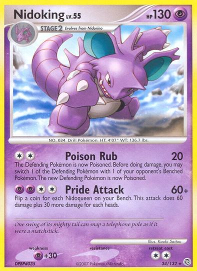 nidoking pokemon cards NIDOKING - 11/102 - Base Set - Holo - Pokemon Card - Exc / Near Mint