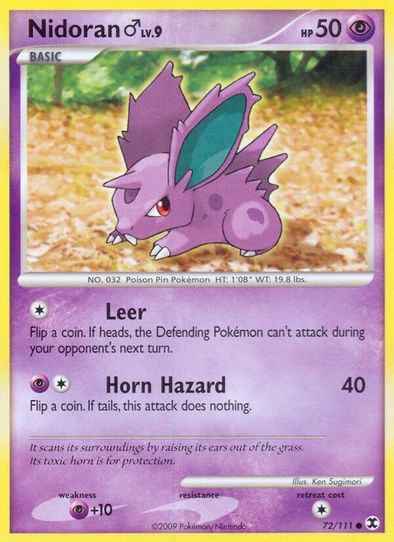 Pokemon Platinum Rising Rivals Common Nidoran? #72 Pokemon Platinum Rising Rivals Common Nidoran? #72