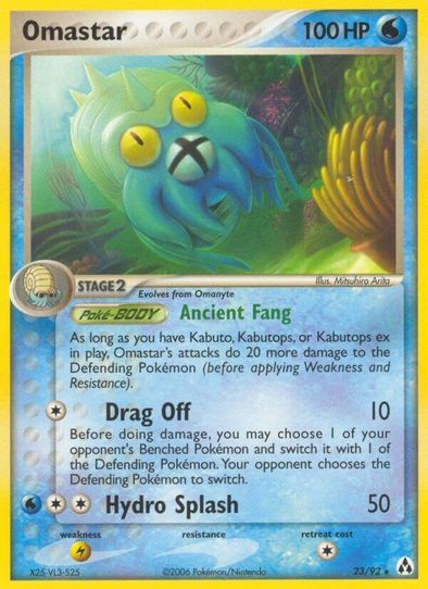 omastar v pokemon card price 027/052 Delta Species Holo Rare 2006 NM Japanese When your Pokmon V is Knocked Out Omastar v pokemon card Like