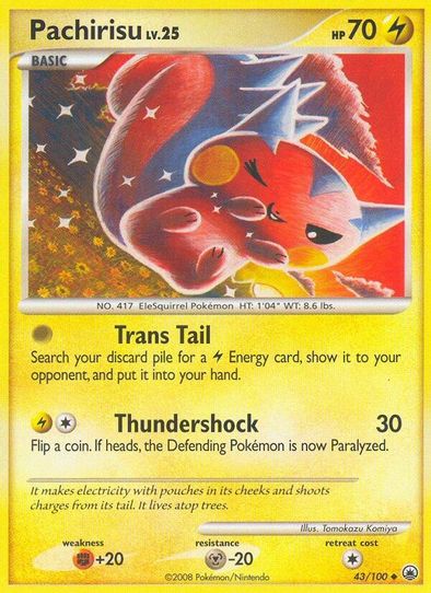 pokemon card pachirisu (208/198) PokeGuard Diamond and Pearl Promos Pachirisu Holo #051/132 from Mega